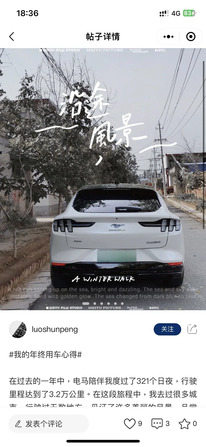 車主 A 的 Mustang Mach-E 用車分享照片